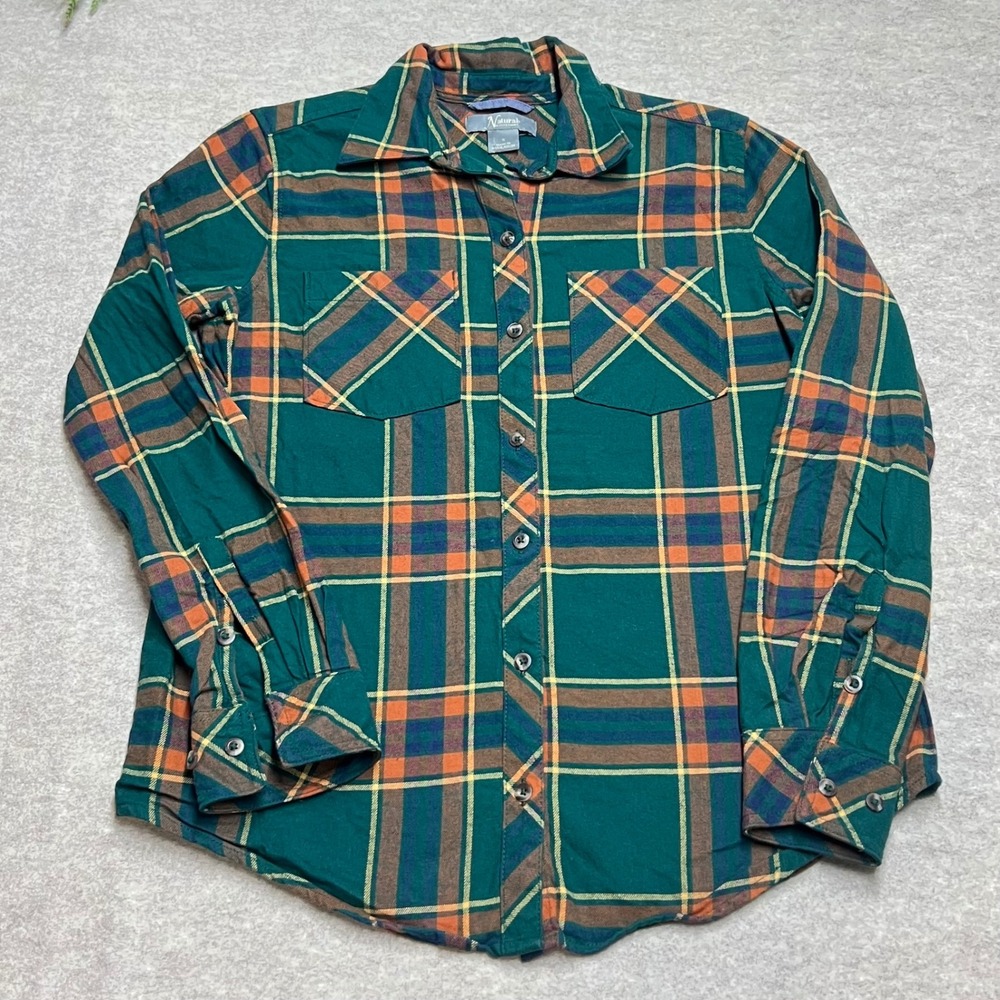 Gorpcore‎ Lumberjack Rustic Cotton Plaid Flannel Button Down Shirt Sz Small LN